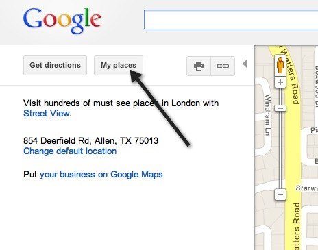 moje místa google maps