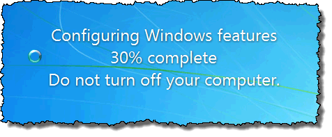 Konfigurace zprávy funkcí systému Windows