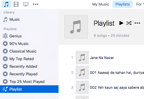 saved playlist