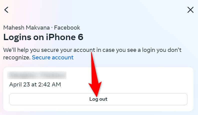 K odhlášení z účtu na obrázku telefonu použijte stránku pro stolní počítače Facebooku