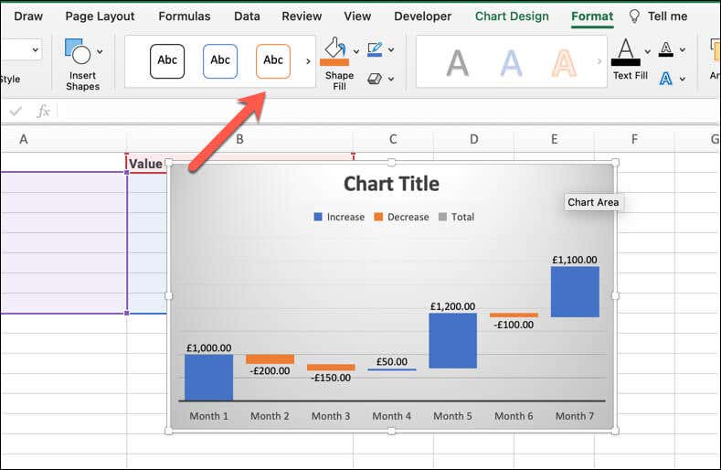 Jak vytvořit vodopádový graf v aplikaci Microsoft Excel obrázek 3