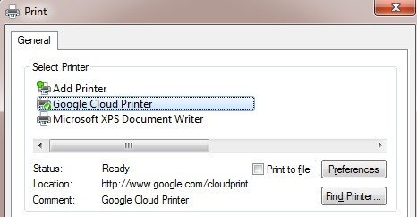 Ovladač Cloud Print