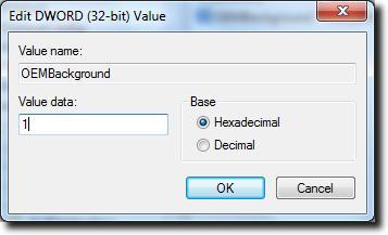Změna hodnoty OEMBackground