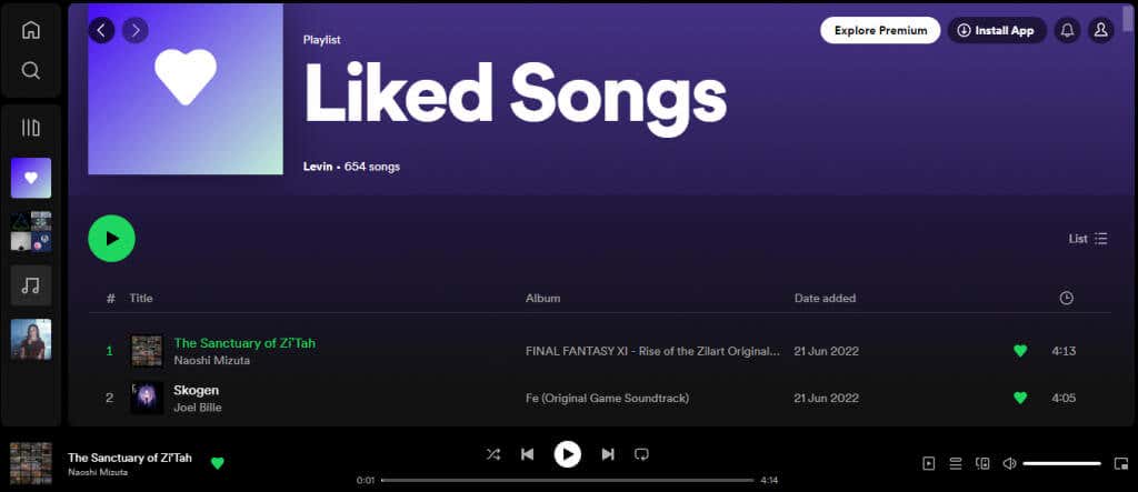 Jak zamíchat seznam skladeb Spotify na webu obrázek 2