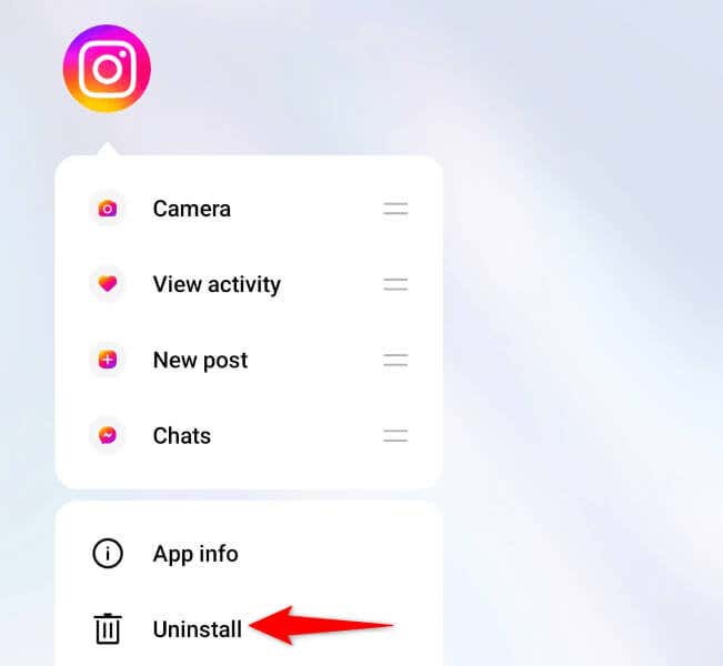 Odeberte a znovu nainstalujte Instagram na obrázek telefonu